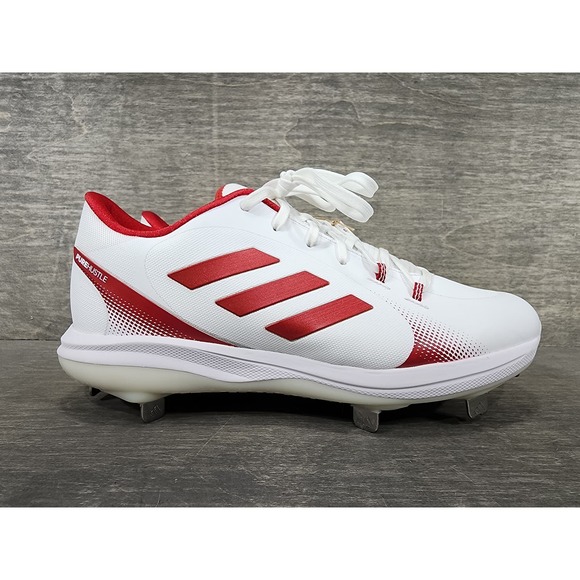 Adidas Purehustle 2.0 White Red Fastpitch Metal Softball Cleats Size 11 Womens - Picture 2 of 12